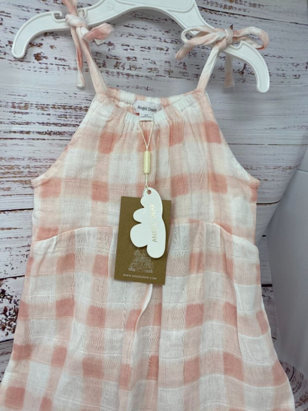 NEW! Angel Dear ~ Girls Spring/Summer Dress Pale Pink Check ~ 2T ~ NWT